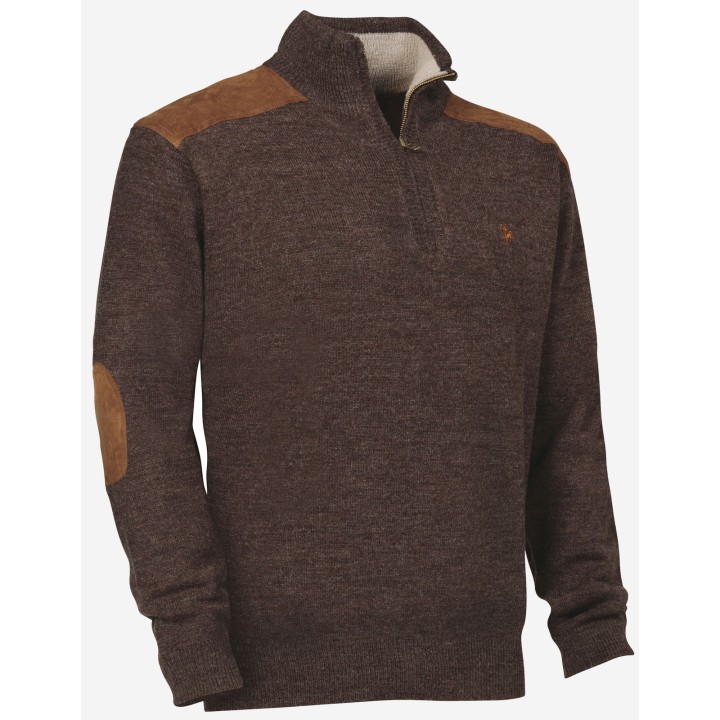 Pull Fox zippé avec chasseur 30% laine