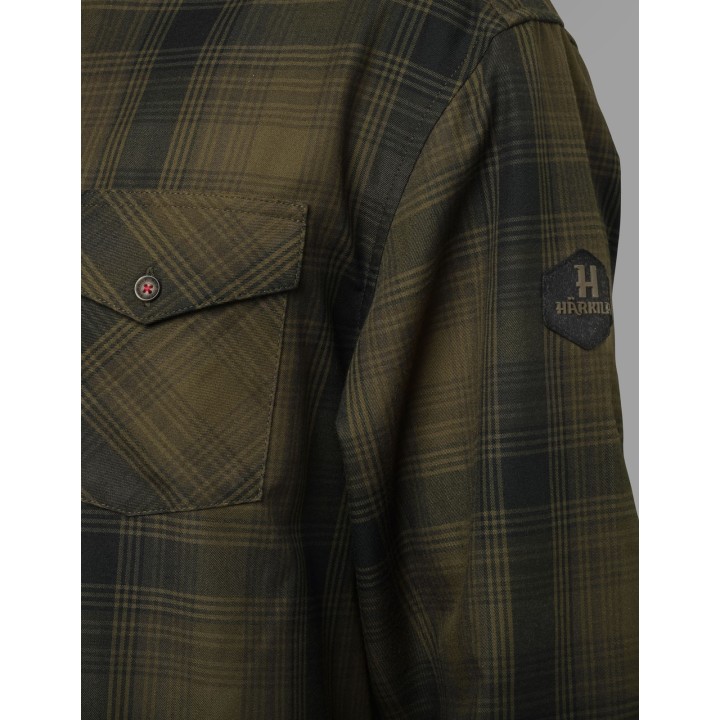 Harkila Driven Hunt flannel olive green check hunting shirt